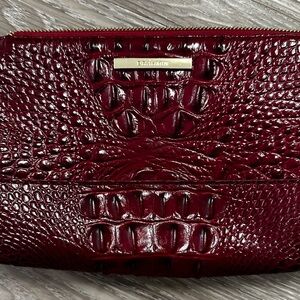 Brahmin Red Crocodile Embossed Wristlet